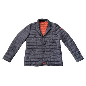 Save the Duck Ultra Light Giga Puffer Men's M Grey Blazer Jacket Plumtech